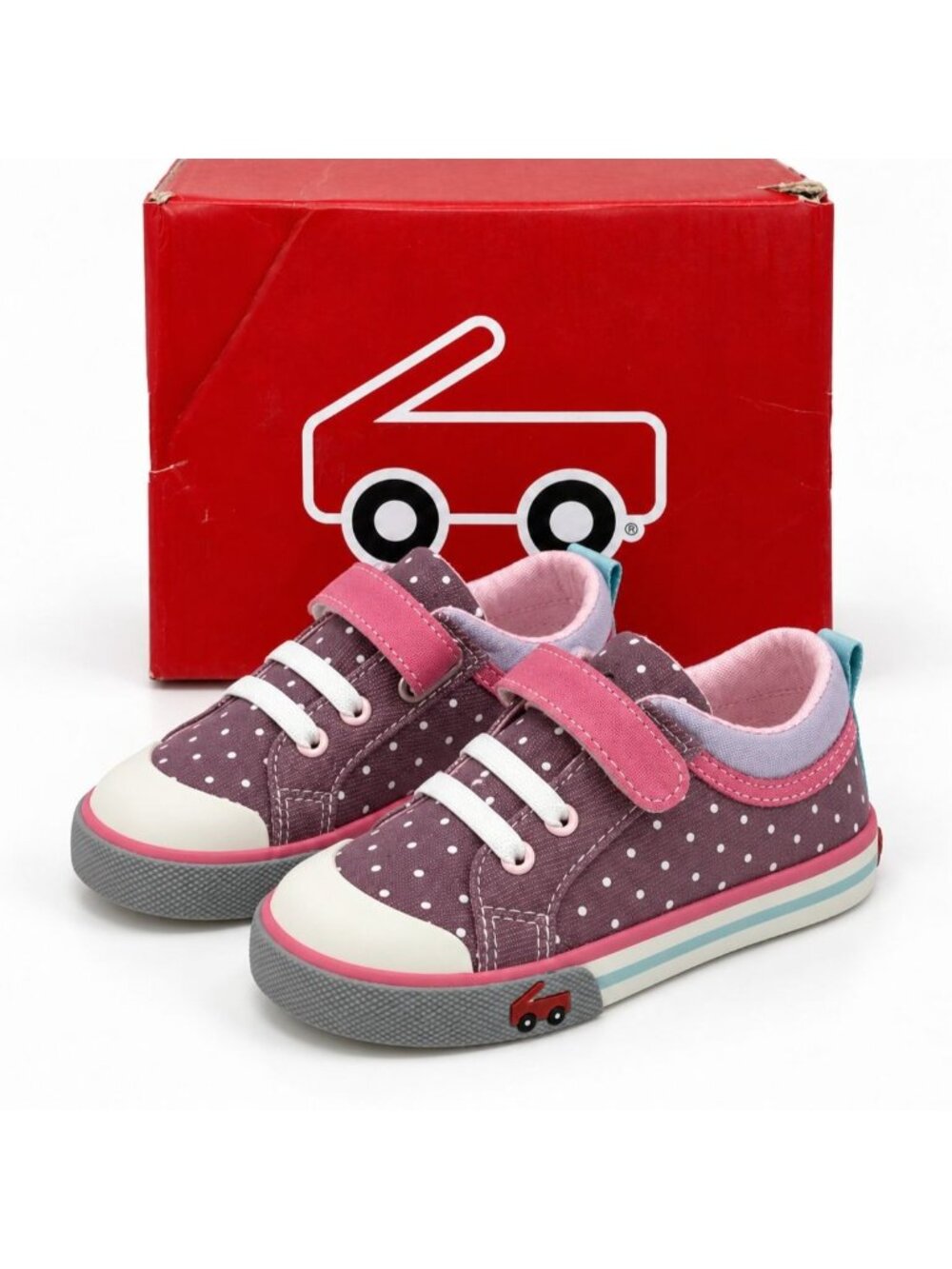 Toddler Girls Size 8 Supportive Sneakers See Kai Run Kristin Purple Dots